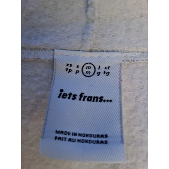 Iets Frans...Script Unisex Gray Full-Zip Hoodie Sweatshirt M EUC - Picture 10 of 14